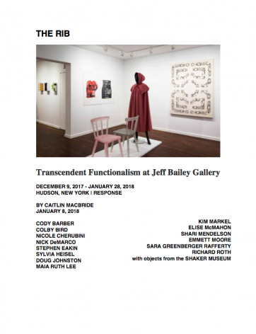 Transcendent Functionalism at Jeff Bailey Gallery